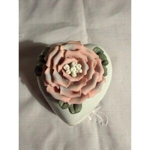 Vintage Heart Shaped Porcelain Trinket Box